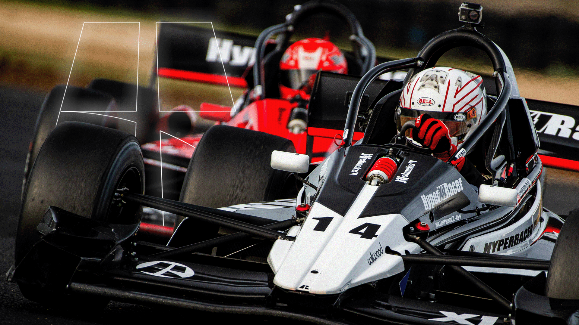 Two Hyper Racer X1s racing wheel to wheel